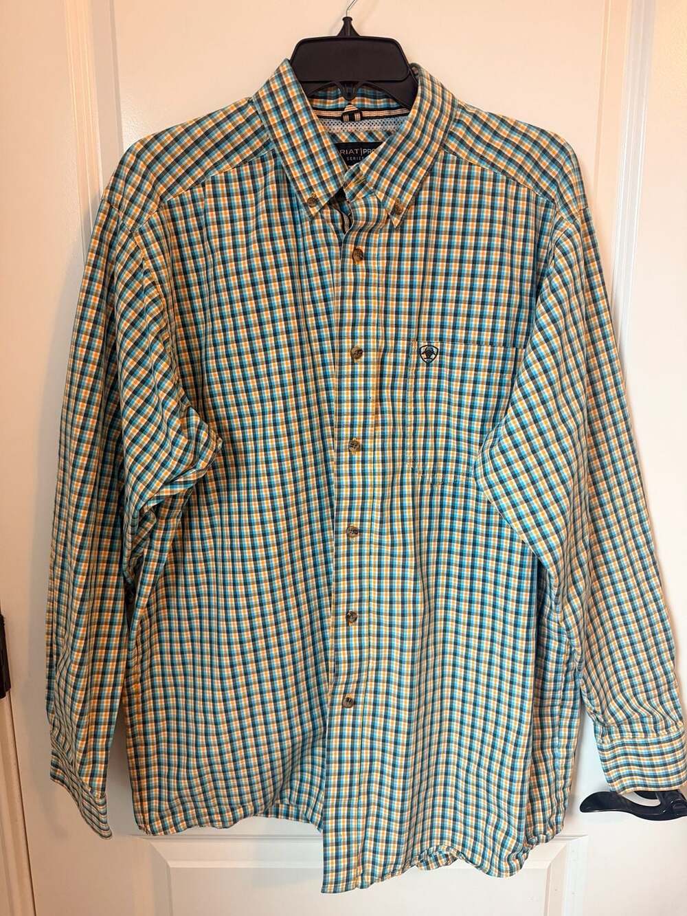 Ariat Pro Series Plaid Button Down Shirt Size Large